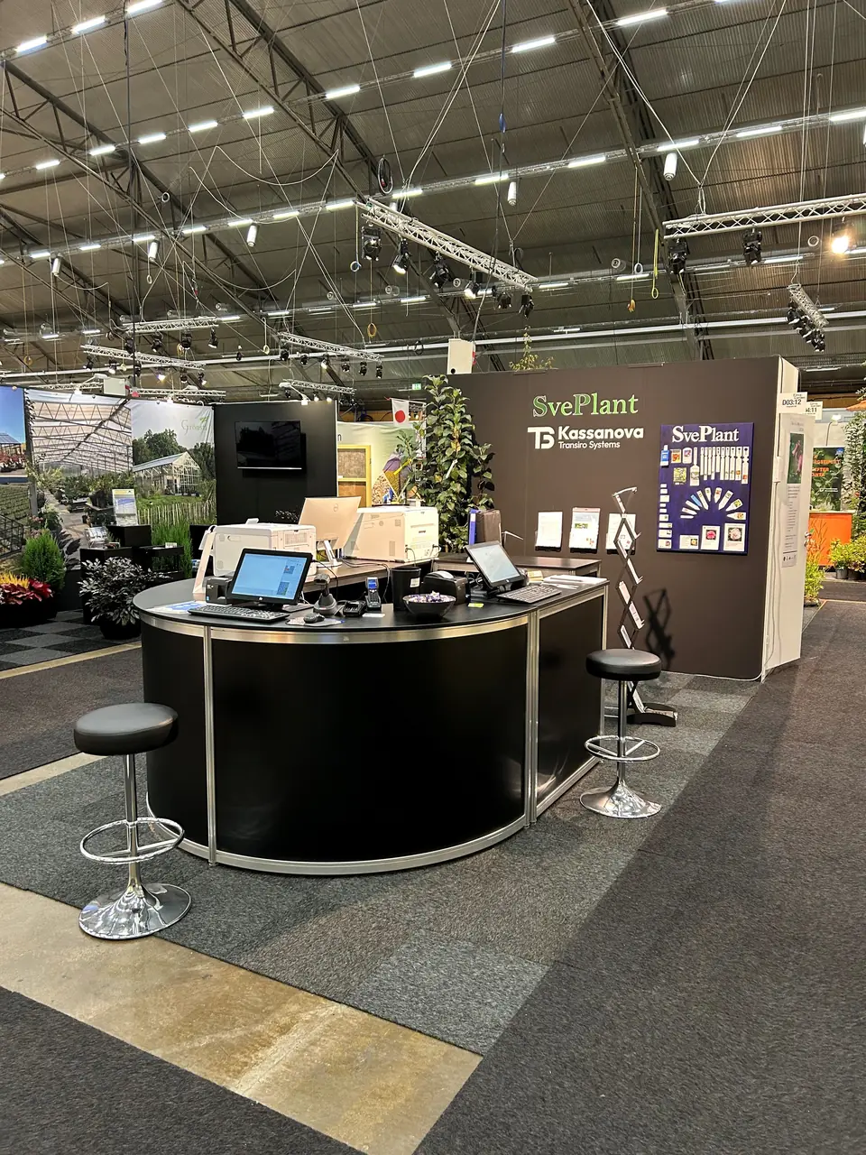 Sveplants monter på Elmia Garden med Kassanova Garden-kassa och skrivare