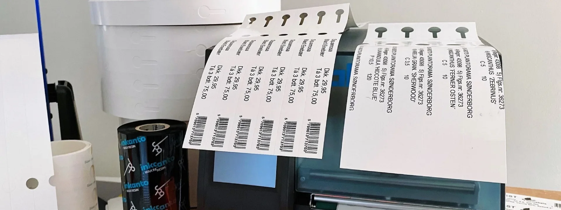 Sveplant etiketter på rulle – banner